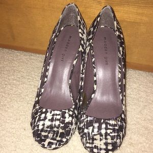 Madden Girl Black and White Heels Sz 9.5